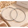 Créoles Lisses Diamètre 6cm Lisses En Acier Inoxydable Argenté