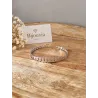 Bracelet Jonc Motif Chaîne Gourmette Alternée En Argent Massif 925/1000 Rhodié