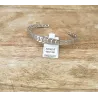 Bracelet Jonc Motif Chaîne Gourmette Alternée En Argent Massif 925/1000 Rhodié