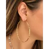 Boucles D'oreilles Grandes Créoles 8CM Fil Torsadé En Plaqué or 750/000
