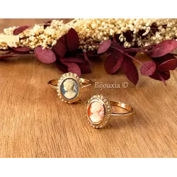 Bague Camée Rouge Et Plaqué or 18 Carats Tailles 50 à 66