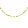 Chaîne 50 CM Maille Figaro Diamantée 1-1 Plaqué Or 18 carats
