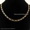 Chaîne 50 CM Maille Figaro Diamantée 1-1 Plaqué Or 18 carats