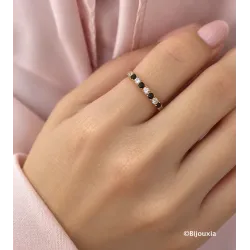 Bague Pierres saphirs Plaqué or 18 CARATS 750/000 Tailles 48 à 68