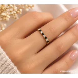 Bague Pierres saphirs Plaqué or 18 CARATS 750/000 Tailles 48 à 68