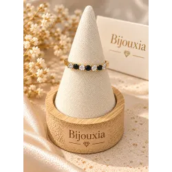 Bague Pierres saphirs Plaqué or 18 CARATS 750/000 Tailles 48 à 68