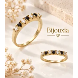 Bague Pierres saphirs Plaqué or 18 CARATS 750/000 Tailles 48 à 68