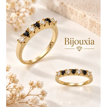 Bague Pierres saphirs Plaqué or 18 CARATS 750/000 Tailles 48 à 68