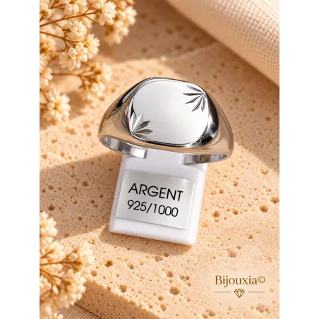 Bague Chevalière en argent massif 925/1000 Bijoux Mixte