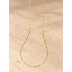 Chaîne Fine Maille forçat 38cm X 1MM Plaqué Or 18 carats 750/000