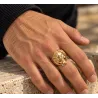 Chevalière Homme Symbole LION En Plaqué or 18 CARATS 750/1000 T58 à 68