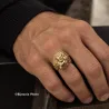 Chevalière Homme Symbole LION En Plaqué or 18 CARATS 750/1000 T58 à 68