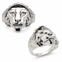 Chevalière Homme Symbole LION En Argent Massif 925/000 Tailles 58 à 68