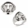 Chevalière Homme Symbole LION En Argent Massif 925/000 Tailles 58 à 68
