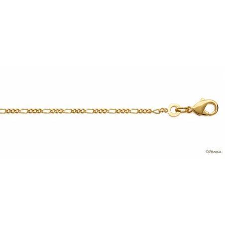 Chaîne Fine Maille Figaro 50cm x 1.40mm Plaqué or 18 Carats 750/0000