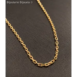 Chaîne Maille forçat 55 cm x 2mm Plaqué Or 18 carats 750/000