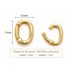 Bélière Articulée Apprêts Pour Pendentifs / Bracelets en Plaqué or 18 Carats