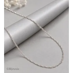 Chaîne 40cm x 1.50mm Maille Singapour En Argent Massif 925/000