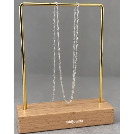 Chaîne 50cm x 1.50mm Maille Singapour En Argent Massif 925/000