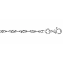 Chaîne 50cm x 1.50mm Maille Singapour En Argent Massif 925/000