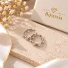 Boucles d'oreilles créoles grain de café en argent massif 925/000 Rhodié