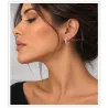 Boucles d'oreilles créoles grain de café en argent massif 925/000 Rhodié