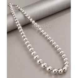 Collier Maille Boule 8MM X 46CM En Argent Massif 925/000
