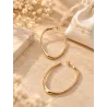 Boucles D'oreilles demi créoles ouvertes 5,2CM Plaqué Or 18 CARATS