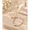 Boucles D'oreilles demi créoles ouvertes 5,2CM Plaqué Or 18 CARATS