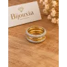 Bague Alliance Bicolore ZIRCONIUM Plaqué or 18 CARATS T 56 à 64