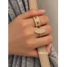 Bague Alliance Bicolore ZIRCONIUM Plaqué or 18 CARATS T 56 à 64