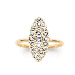 Bague Marquise Royale Élégance En Plaqué or 18 Carats 750/000 T50 à 60