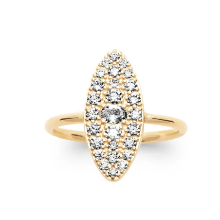 Bague Marquise Royale Élégance En Plaqué or 18 Carats 750/000 T50 à 60