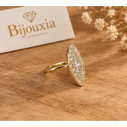 Bague Marquise Royale Élégance En Plaqué or 18 Carats 750/000 T50 à 60
