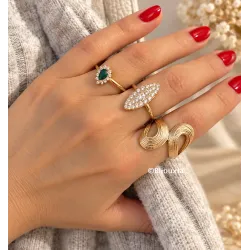 Bague Marquise Royale Élégance En Plaqué or 18 Carats 750/000 T50 à 60