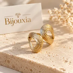 Bague Éclipse – Élégance En Plaqué or 18 Carats 750/000 T50 à 60