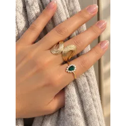 Bague Éclipse – Élégance En Plaqué or 18 Carats 750/000 T50 à 60