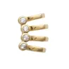 Boucles D'oreilles Unitaire Bague d'oreille Rangs Cz Plaqué Or 18K 750/000