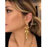 Boucle D'oreille Unitaire Bague d'oreille Microserti Cz Plaqué Or 18K 750/000