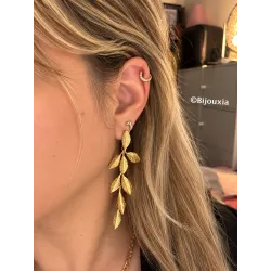 Boucle D'oreille Unitaire Bague d'oreille Microserti Cz Plaqué Or 18K 750/000