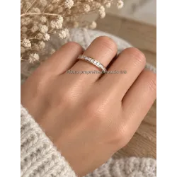 Bague Alliance Empierrée Cristaux ZIRCONIUM Plaqué or 18 Carats T50 à 60