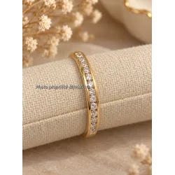 Bague Alliance Empierrée Cristaux ZIRCONIUM Plaqué or 18 Carats T50 à 60