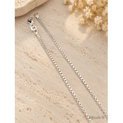 Chaîne Fine 50cm X 1mm Maille Vénitienne Argent Massif 925