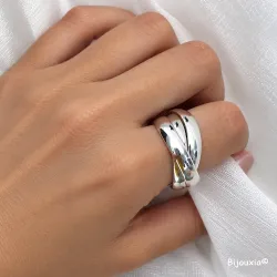 Bague Taille 68 Alliance 3 Anneaux Épais En Argent Massif 925/000