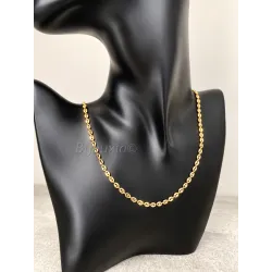 Chaîne ou Bracelet Grains de Café Fins En Plaqué or 18 CARATS 750/000