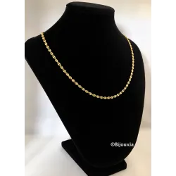 Chaîne ou Bracelet Grains de Café Fins En Plaqué or 18 CARATS 750/000