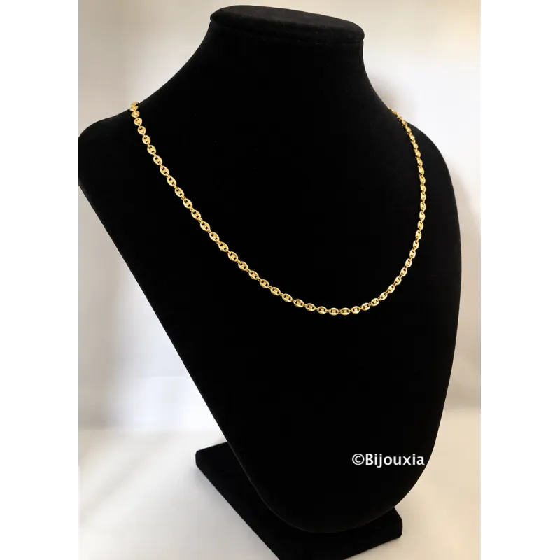 Chaîne ou Bracelet Grains de Café Fins En Plaqué or 18 CARATS 750/000