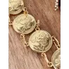 Bracelet Pièces Imitation Louis d' Or Napoléon En Plaqué Or 18K
