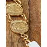 Bracelet Pièces Imitation Louis d' Or Napoléon En Plaqué Or 18K