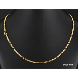 Chaîne Maille Gourmette 55 cm x 2MM Plaqué Or 18 carats 750/000